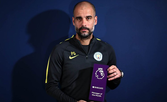 Pep Guardiola Tak Terhentikan Hattrick Manager of The Month